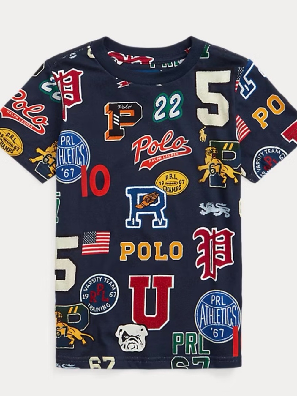 Polo Ralph Lauren Kids Cotton collegiate-inspired Graphic Tee Shirt Sz S (8)